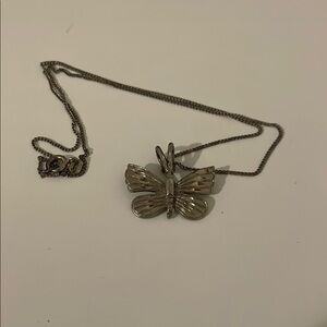 Classic Silver Butterfly Pendant Necklace